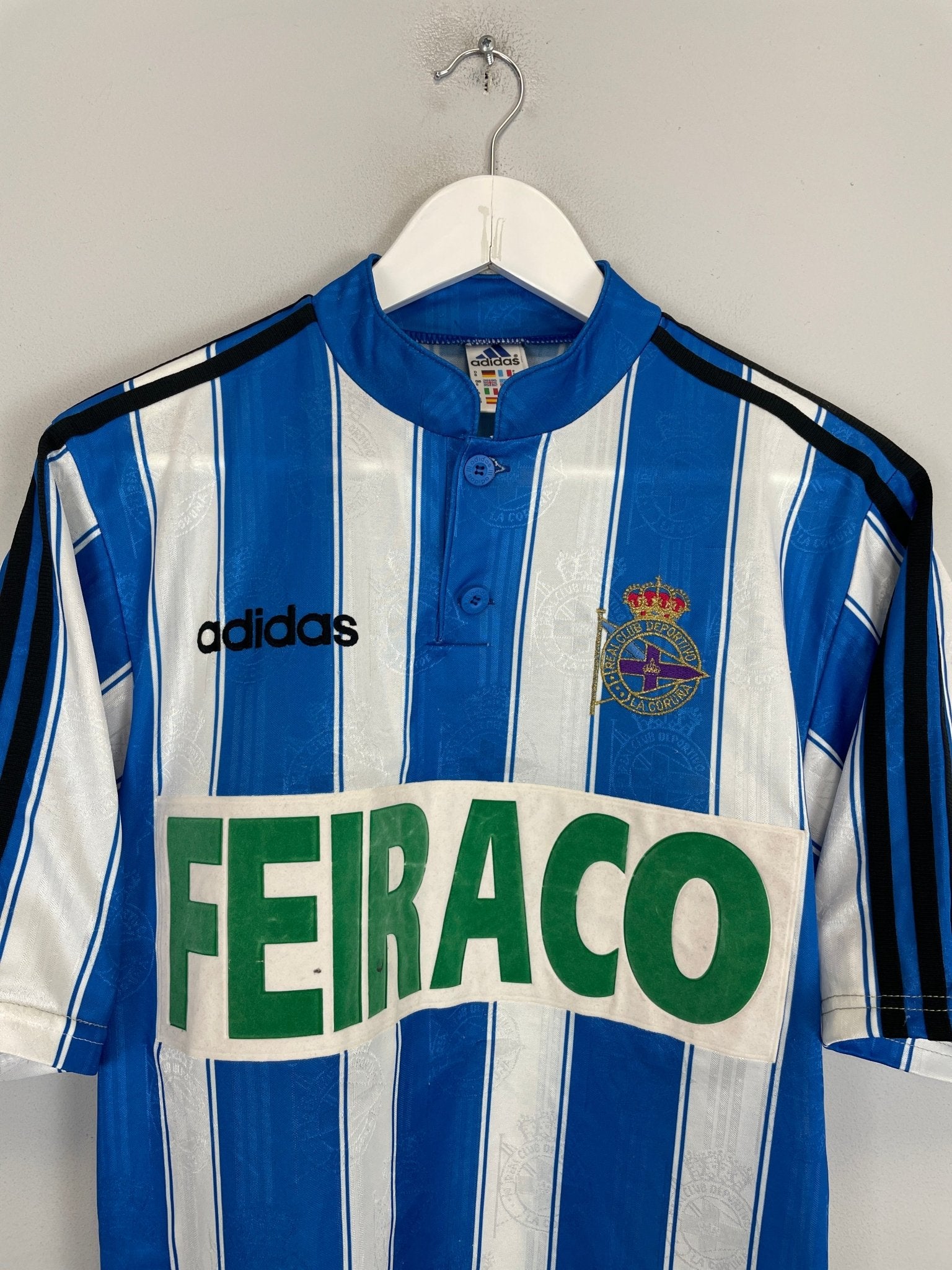 Shop 1996/98 DEPORTIVO LA CORUNA HOME SHIRT (S) ADIDAS, classic football shirts, vintage football shirts & retro soccer jerseys at Cult Kits