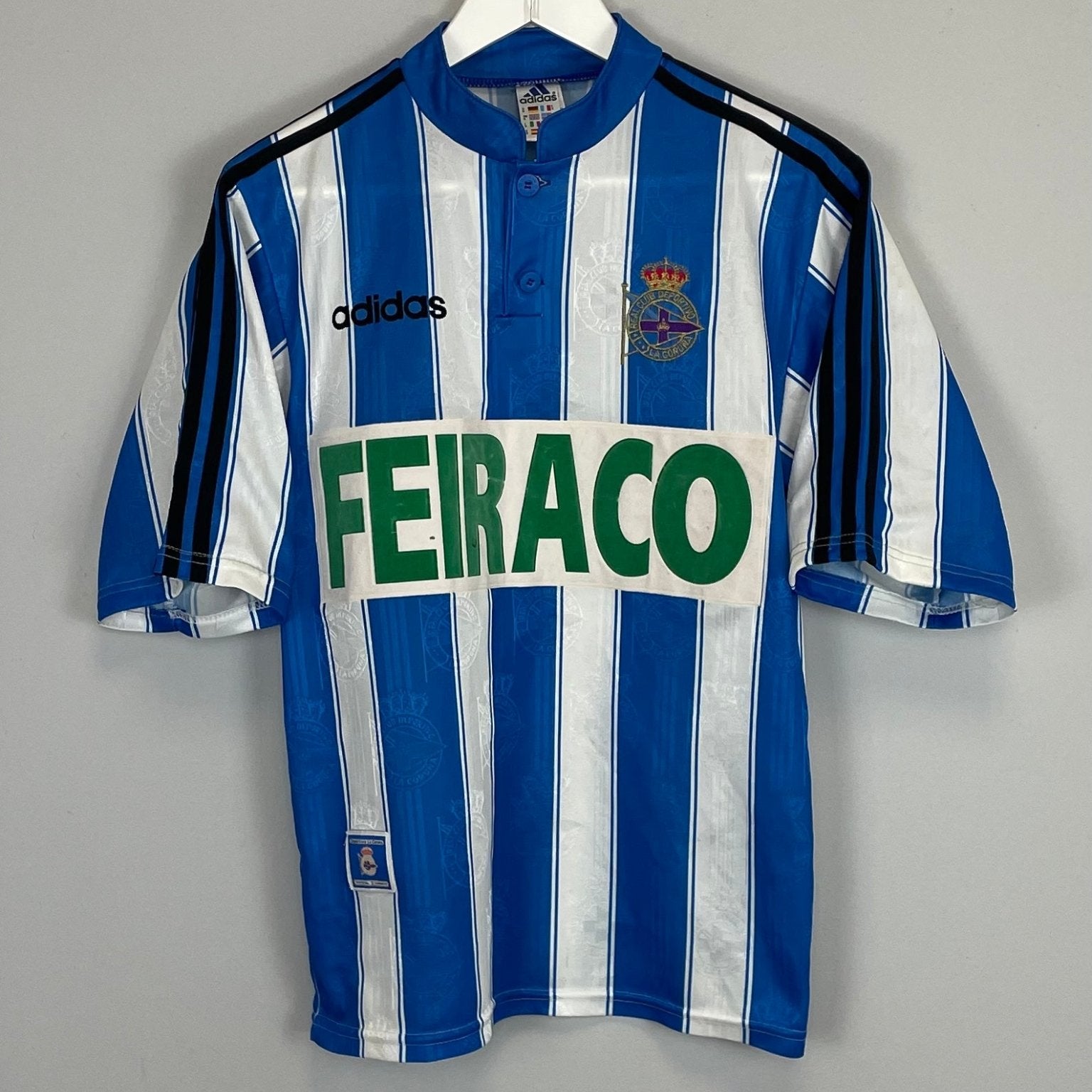 Shop 1996/98 DEPORTIVO LA CORUNA HOME SHIRT (S) ADIDAS, classic football shirts, vintage football shirts & retro soccer jerseys at Cult Kits