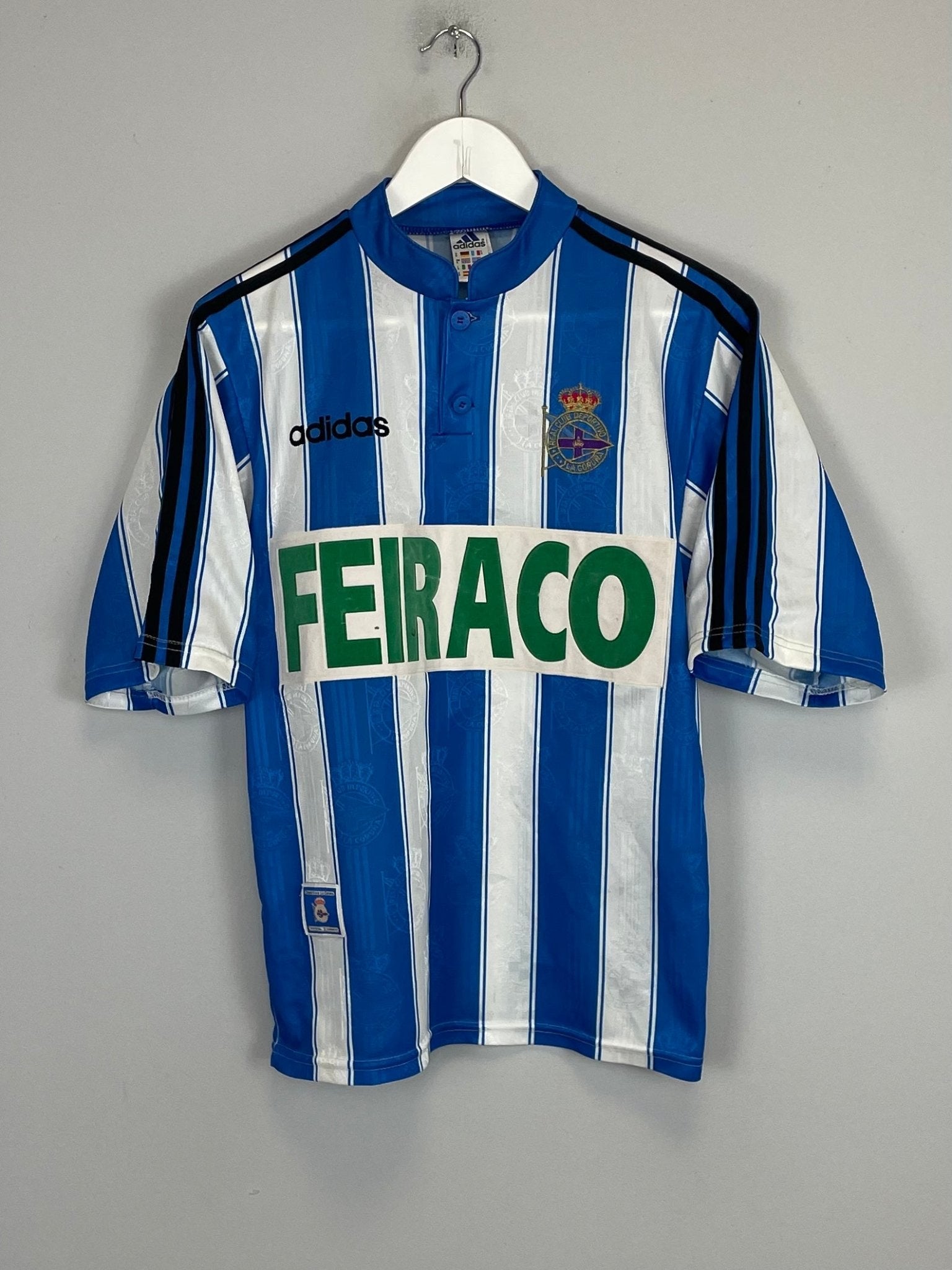 Shop 1996/98 DEPORTIVO LA CORUNA HOME SHIRT (S) ADIDAS, classic football shirts, vintage football shirts & retro soccer jerseys at Cult Kits