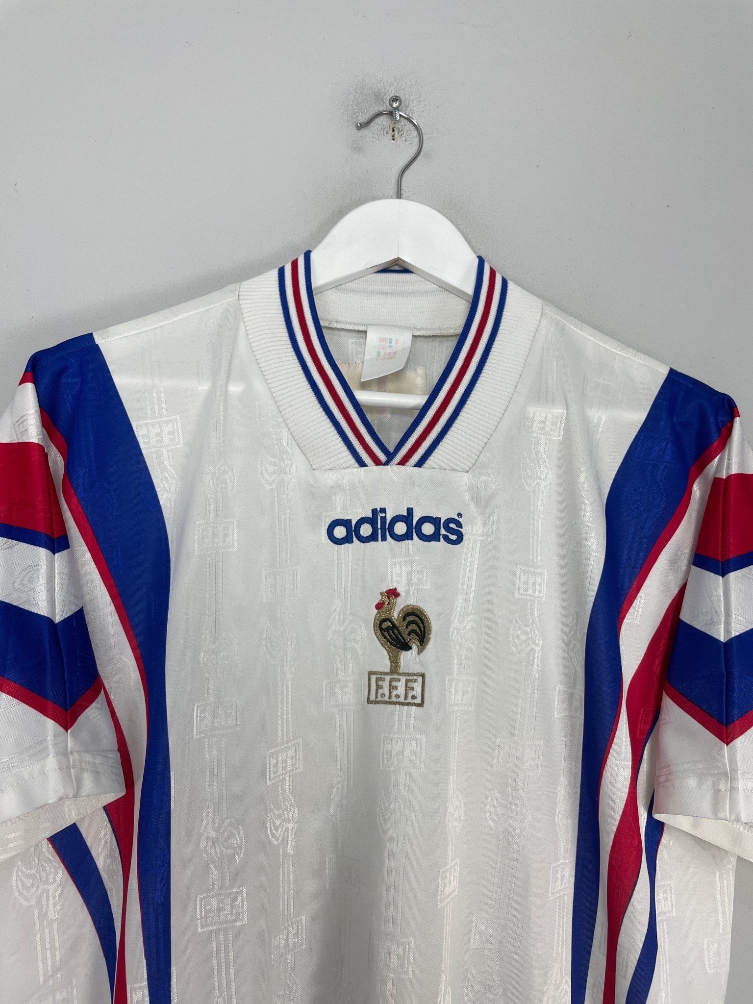 Shop 1996/98 FRANCE AWAY SHIRT (L) ADIDAS, classic football shirts, vintage football shirts & retro soccer jerseys at Cult Kits