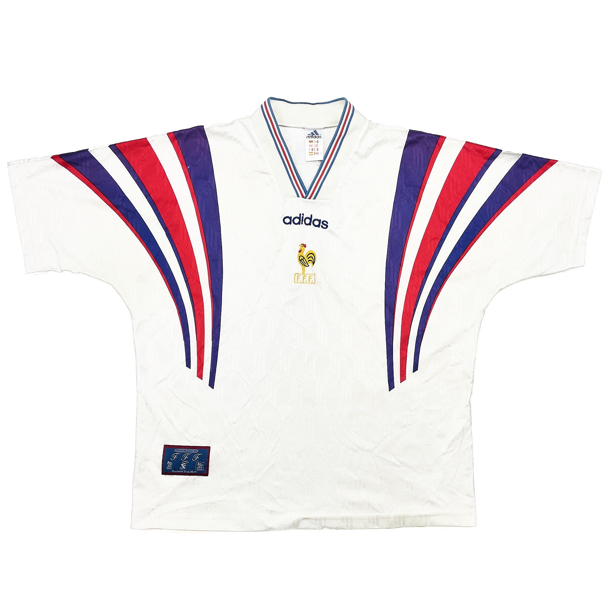 Buy 1996/98 France Away Shirt (L) Adidas ~ Free worldwide shipping available ~ Authentic Vintage Football Shirts from Cult Kits