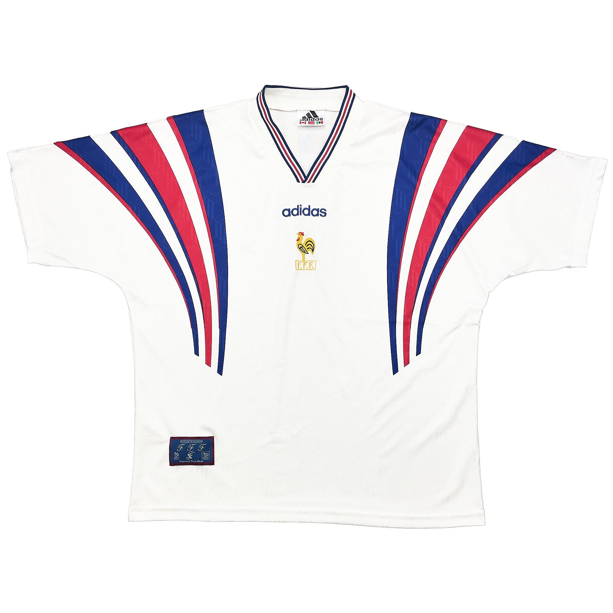 Buy 1996/98 France Away Shirt (XL) Adidas ~ Free worldwide shipping available ~ Authentic Vintage Football Shirts from Cult Kits