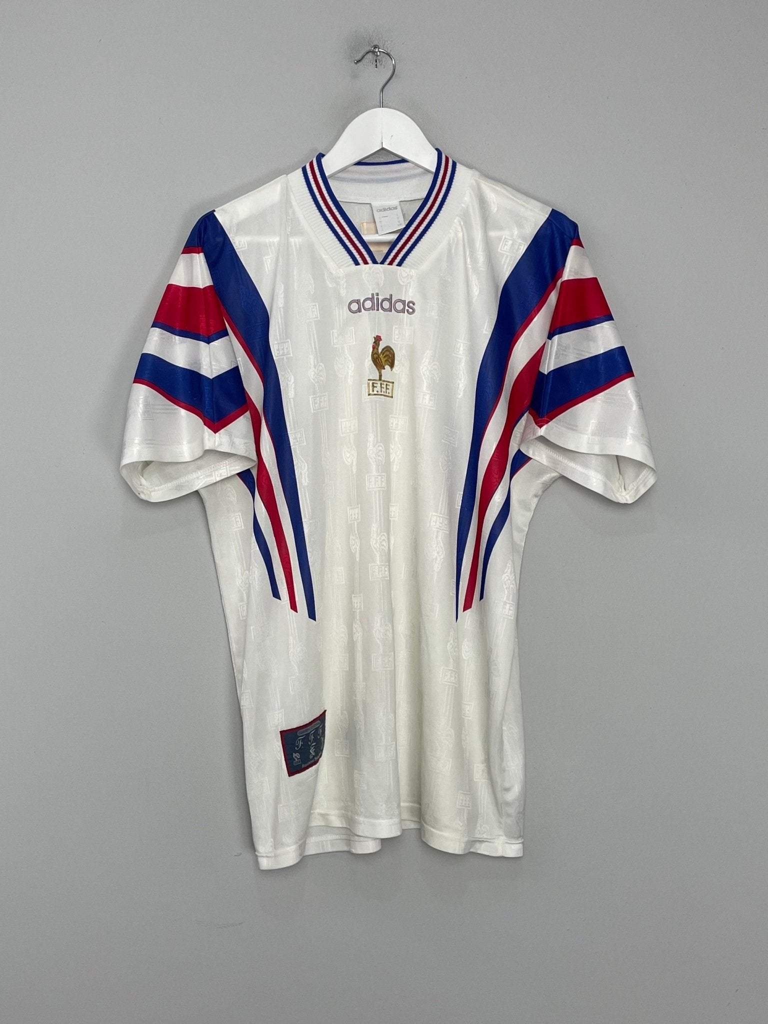Shop 1996/98 FRANCE AWAY SHIRT (XL) ADIDAS, classic football shirts, vintage football shirts & retro soccer jerseys at Cult Kits