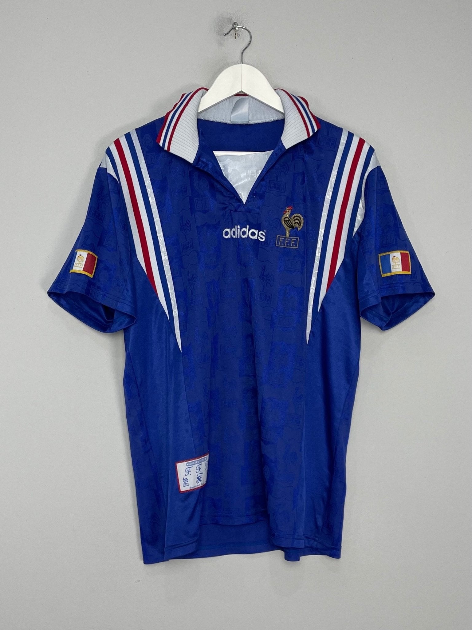 Shop 1996/98 FRANCE HOME SHIRT (L) ADIDAS, classic football shirts, vintage football shirts & retro soccer jerseys at Cult Kits