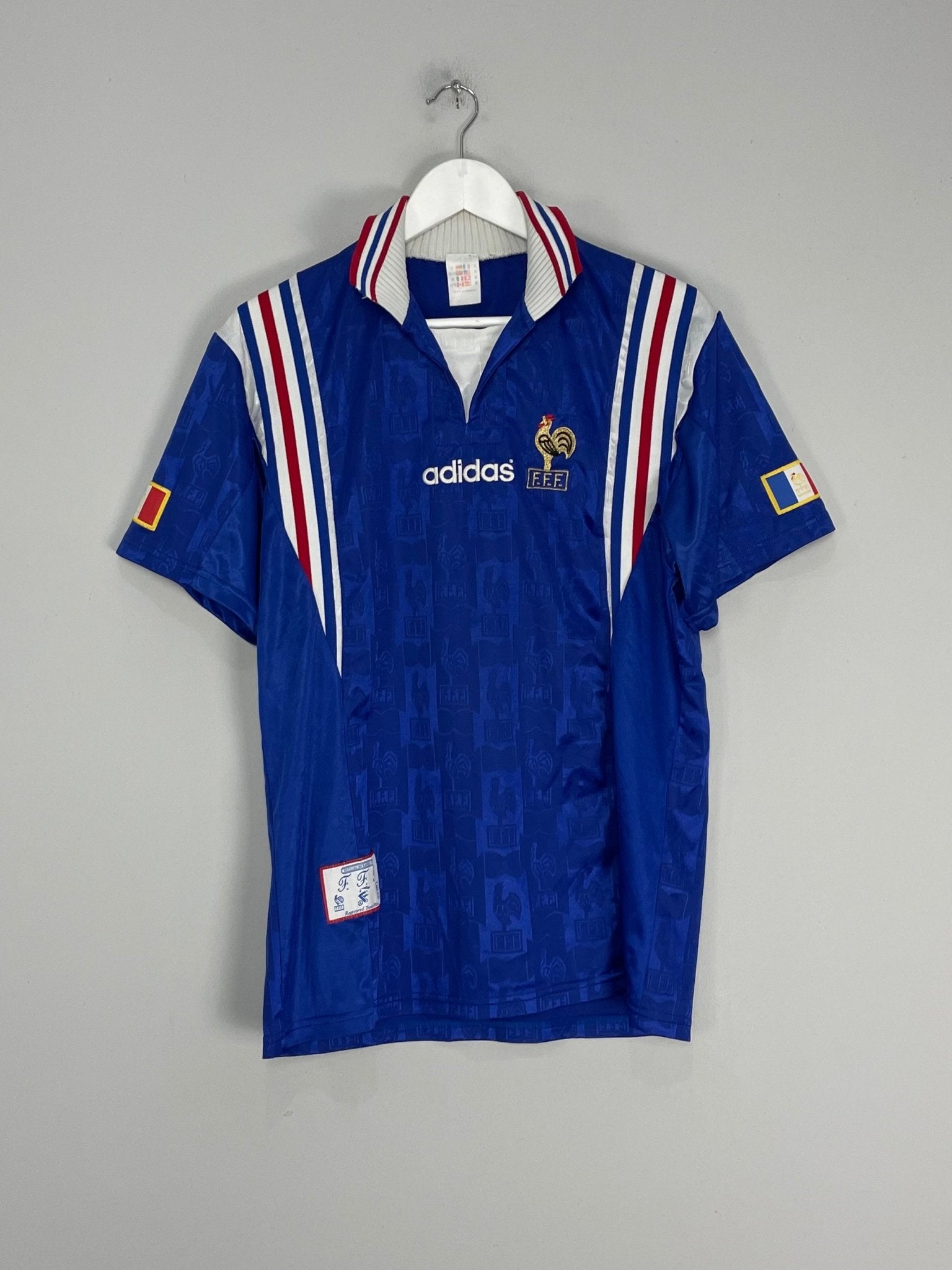 Shop 1996/98 FRANCE HOME SHIRT (M) ADIDAS, classic football shirts, vintage football shirts & retro soccer jerseys at Cult Kits