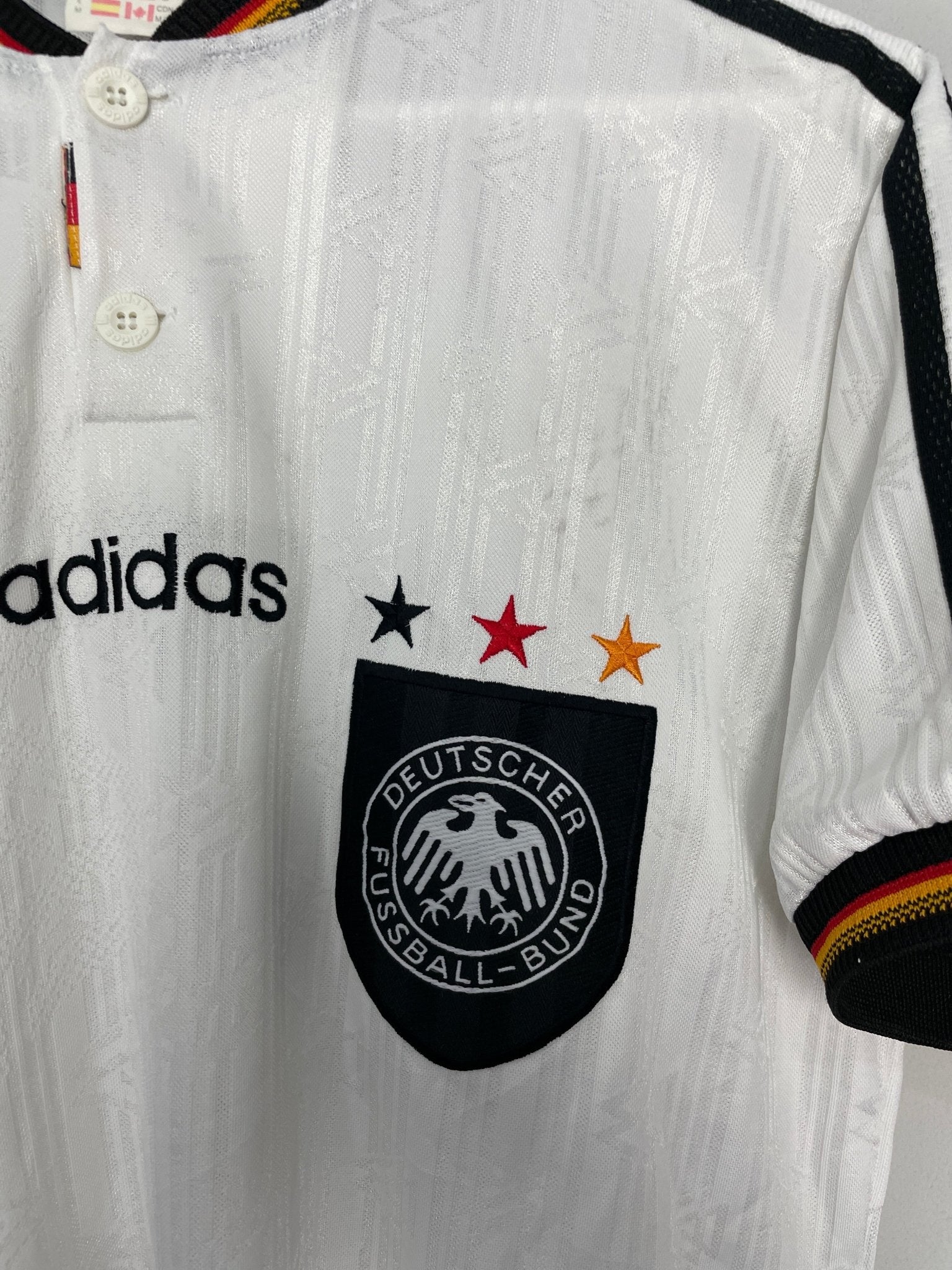 Shop 1996/98 GERMANY HOME SHIRT (M) ADIDAS, classic football shirts, vintage football shirts & retro soccer jerseys at Cult Kits