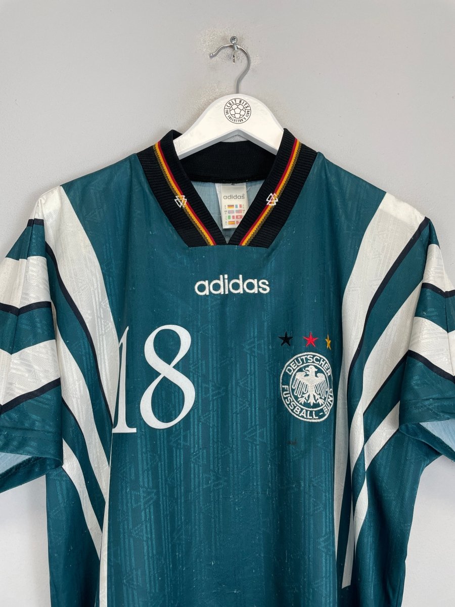 1996/98 GERMANY KLINSMANN 18 AWAY SHIRT (L) ADIDAS - Cult Kits - Large - Buy Vintage Football Shirts, Authentic Retro Football Shirts For Sale, Classic Football Shirts & Soccer Jersey
