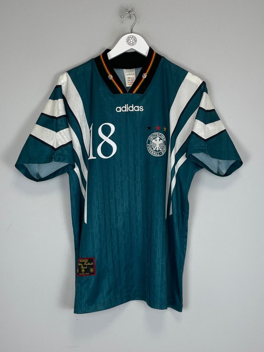 1996/98 GERMANY KLINSMANN 18 AWAY SHIRT (L) ADIDAS - Cult Kits - Large - Buy Vintage Football Shirts, Authentic Retro Football Shirts For Sale, Classic Football Shirts & Soccer Jersey