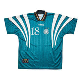 Buy 1996/98 Germany Klinsmann 18 Away Shirt (XL) Adidas ~ Free worldwide shipping ~ Authentic Vintage Football Shirts from Cult Kits