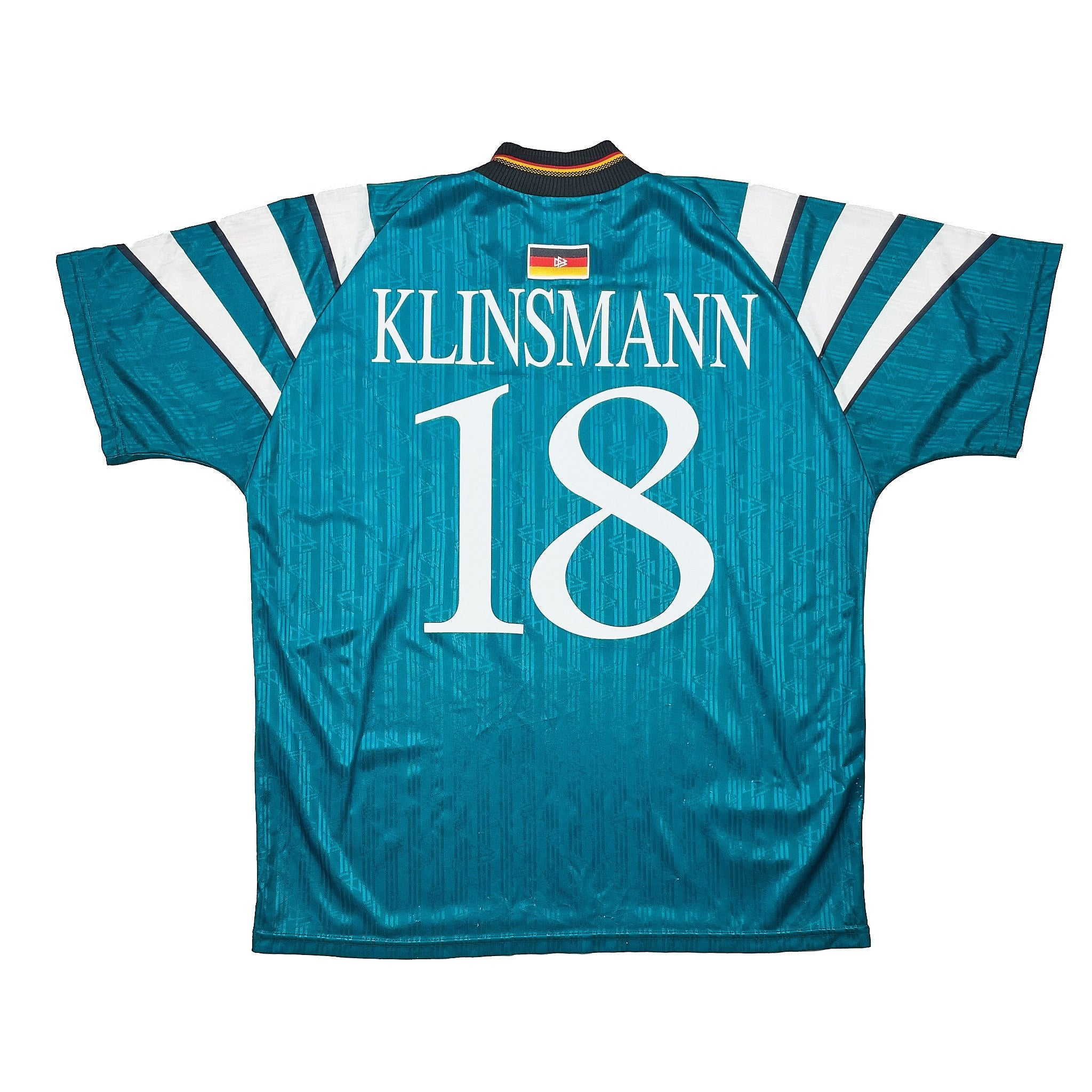 Buy 1996/98 Germany Klinsmann 18 Away Shirt (XL) Adidas ~ Free worldwide shipping ~ Authentic Vintage Football Shirts from Cult Kits