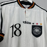 Shop 1996/98 GERMANY KLINSMANN #18 HOME SHIRT (XL) ADIDAS, classic football shirts, vintage football shirts & retro soccer jerseys at Cult Kits