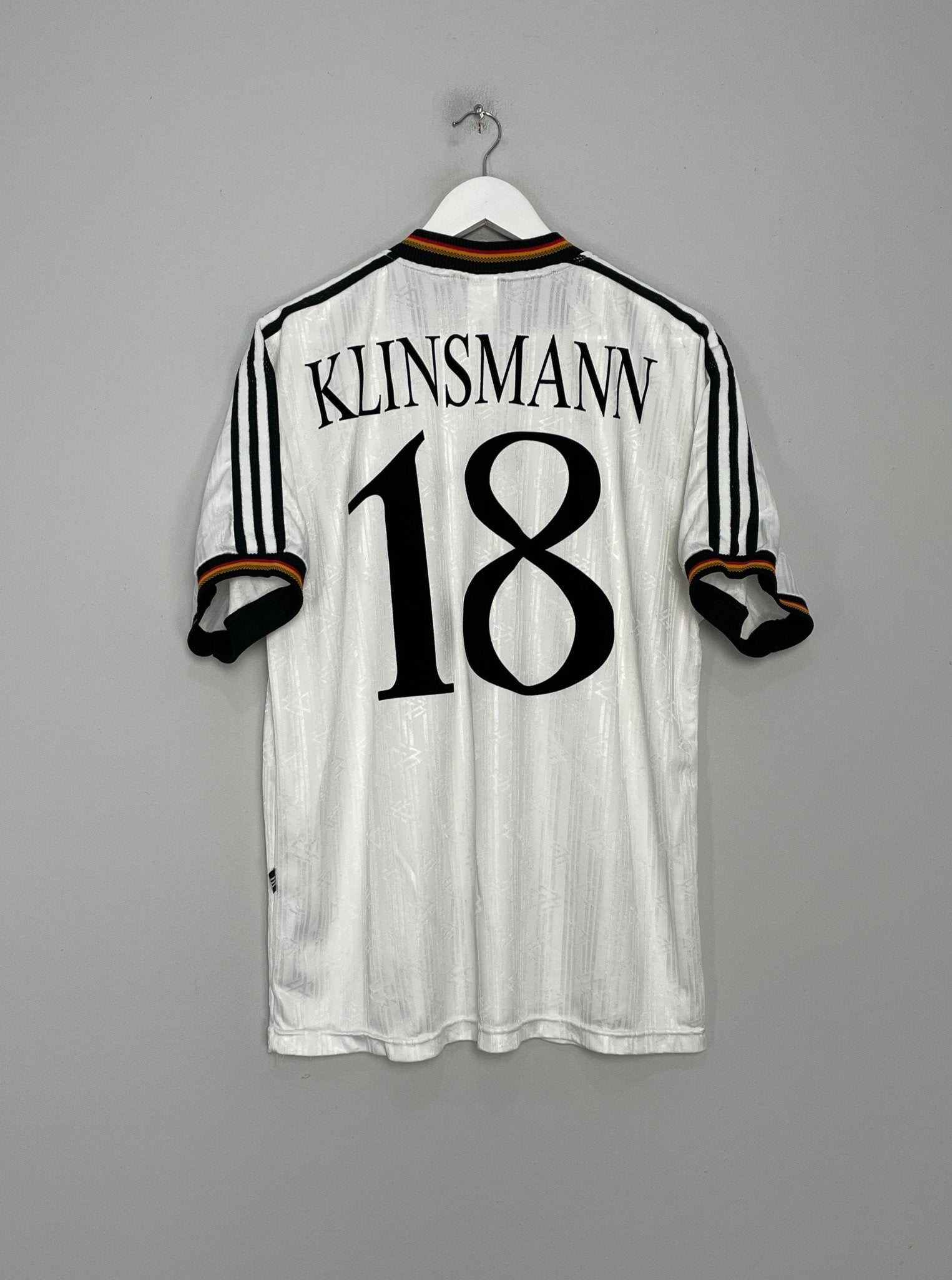 Shop 1996/98 GERMANY KLINSMANN #18 HOME SHIRT (XL) ADIDAS, classic football shirts, vintage football shirts & retro soccer jerseys at Cult Kits