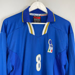 Shop 1996/98 ITALY #8 *PLAYER ISSUE* L/S HOME SHIRT (XL) NIKE, classic football shirts, vintage football shirts & retro soccer jerseys at Cult Kits