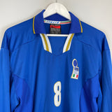 Shop 1996/98 ITALY #8 *PLAYER ISSUE* L/S HOME SHIRT (XL) NIKE, classic football shirts, vintage football shirts & retro soccer jerseys at Cult Kits