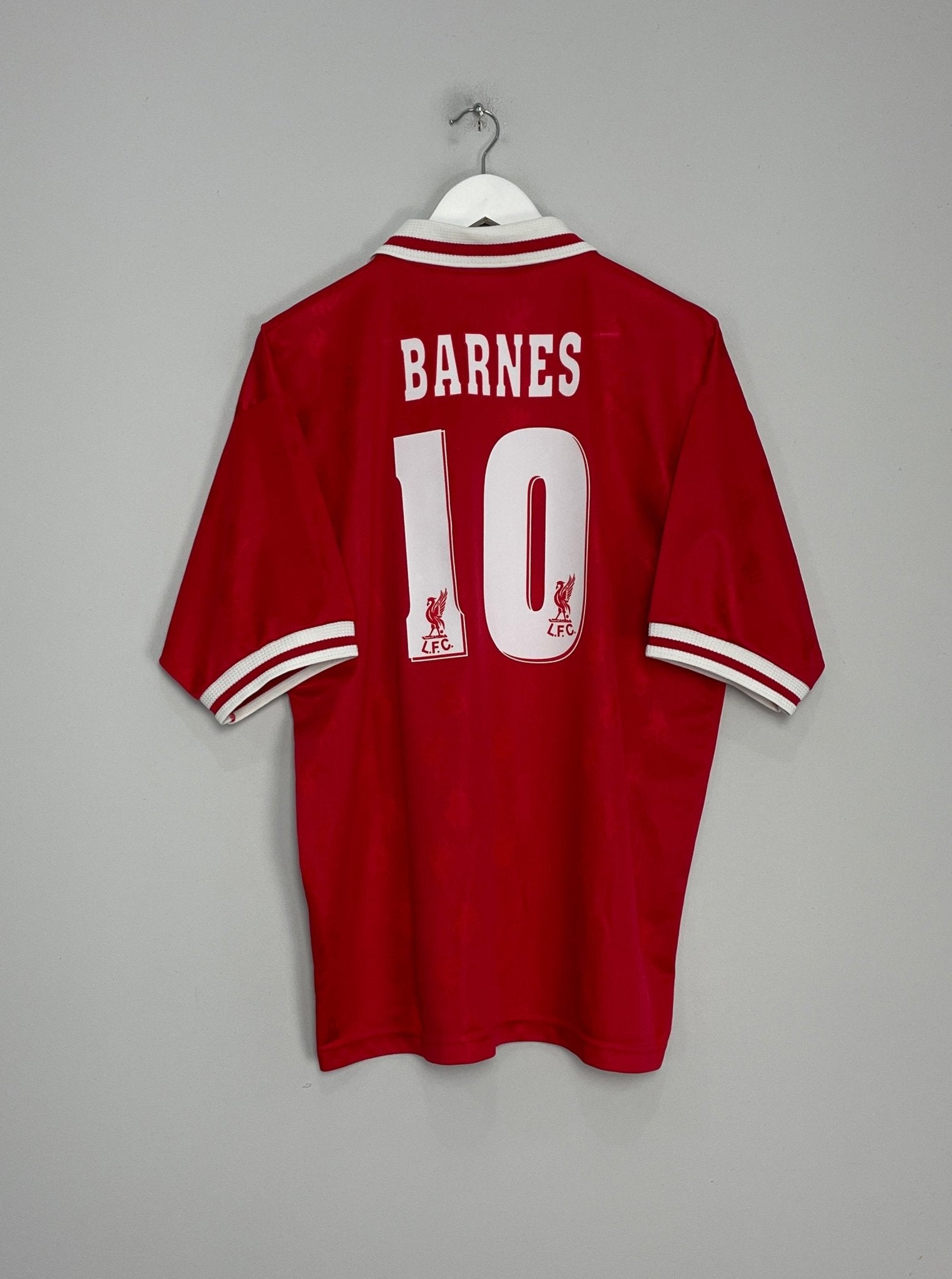 Shop 1996/98 LIVERPOOL BARNES #10 HOME SHIRT (L) REEBOK, classic football shirts, vintage football shirts & retro soccer jerseys at Cult Kits
