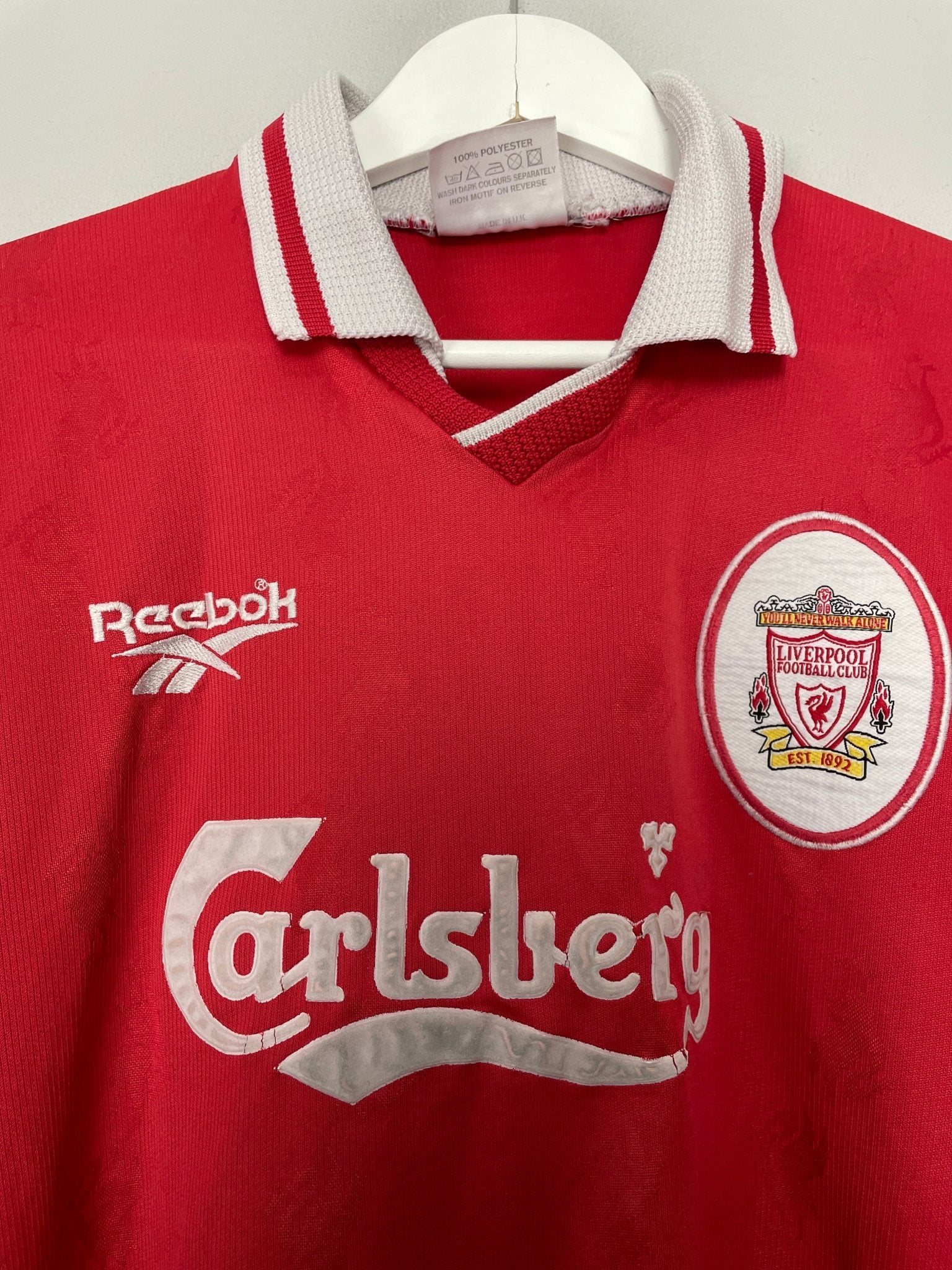 Shop 1996/98 LIVERPOOL HOME SHIRT (S) REEBOK, classic football shirts, vintage football shirts & retro soccer jerseys at Cult Kits