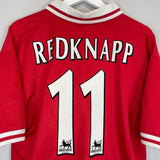 Shop 1996/98 LIVERPOOL REDKNAPP #11 HOME SHIRT (L) REEBOK, classic football shirts, vintage football shirts & retro soccer jerseys at Cult Kits