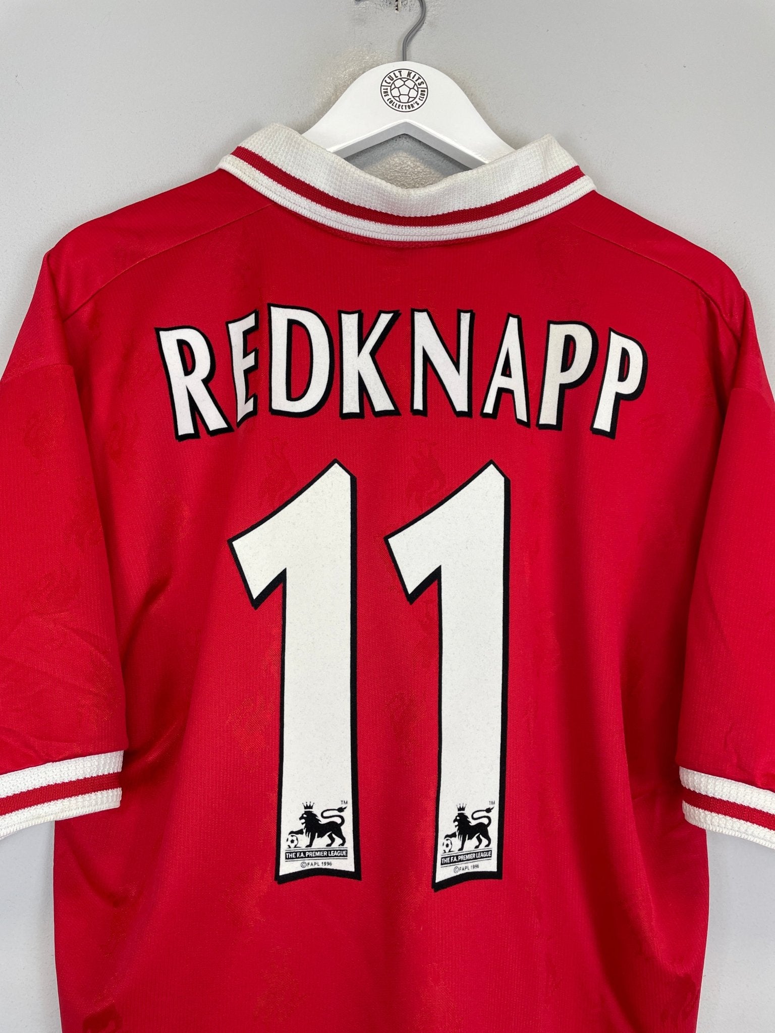 Shop 1996/98 LIVERPOOL REDKNAPP #11 HOME SHIRT (L) REEBOK, classic football shirts, vintage football shirts & retro soccer jerseys at Cult Kits