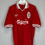 Shop 1996/98 LIVERPOOL REDKNAPP #11 HOME SHIRT (L) REEBOK, classic football shirts, vintage football shirts & retro soccer jerseys at Cult Kits
