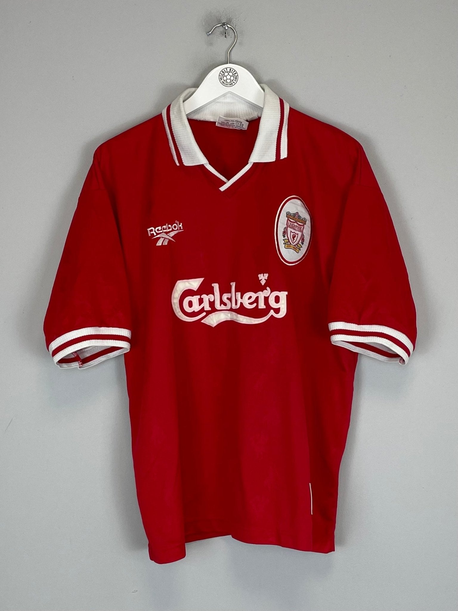 Shop 1996/98 LIVERPOOL REDKNAPP #11 HOME SHIRT (L) REEBOK, classic football shirts, vintage football shirts & retro soccer jerseys at Cult Kits