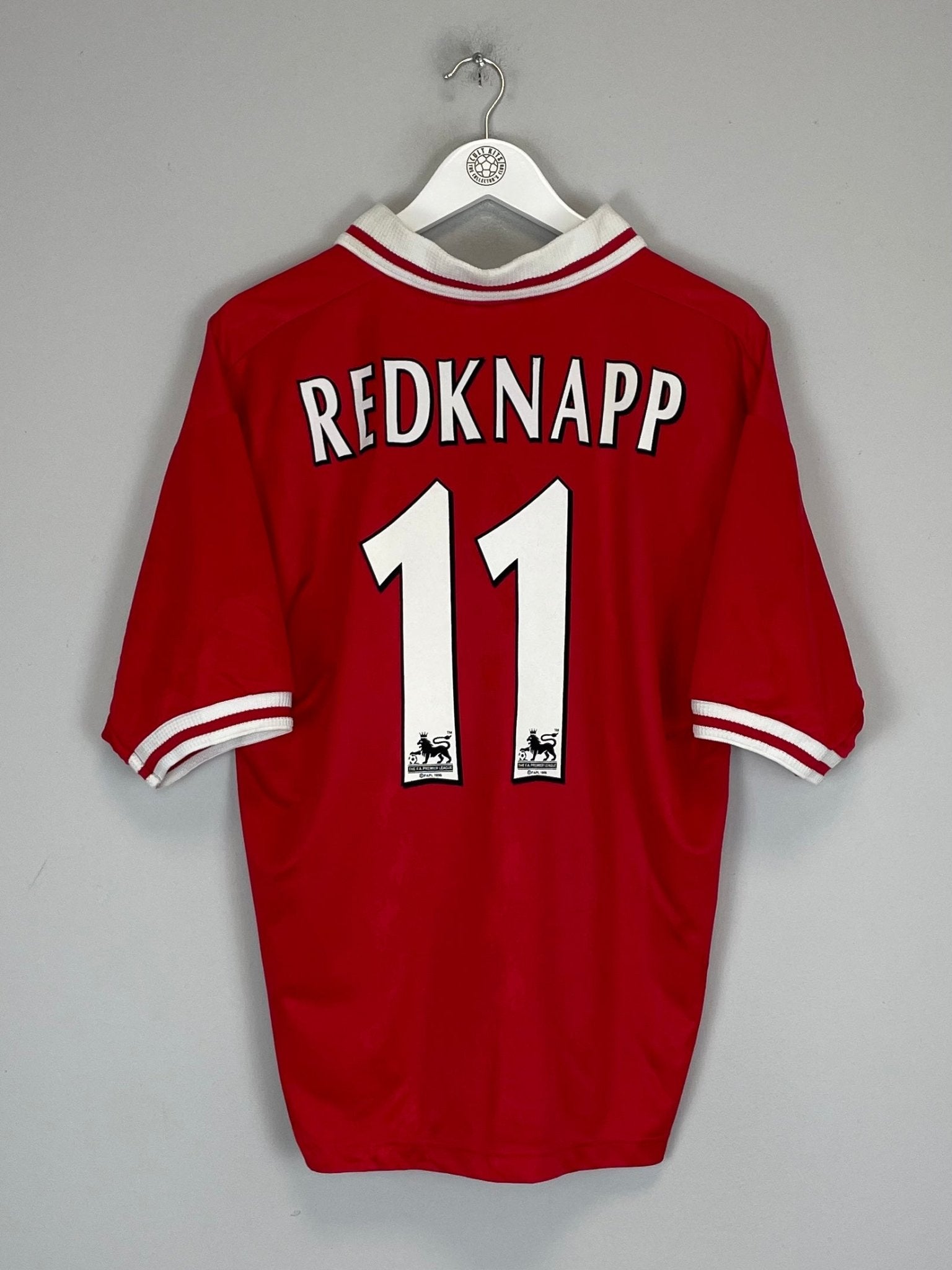 Shop 1996/98 LIVERPOOL REDKNAPP #11 HOME SHIRT (L) REEBOK, classic football shirts, vintage football shirts & retro soccer jerseys at Cult Kits
