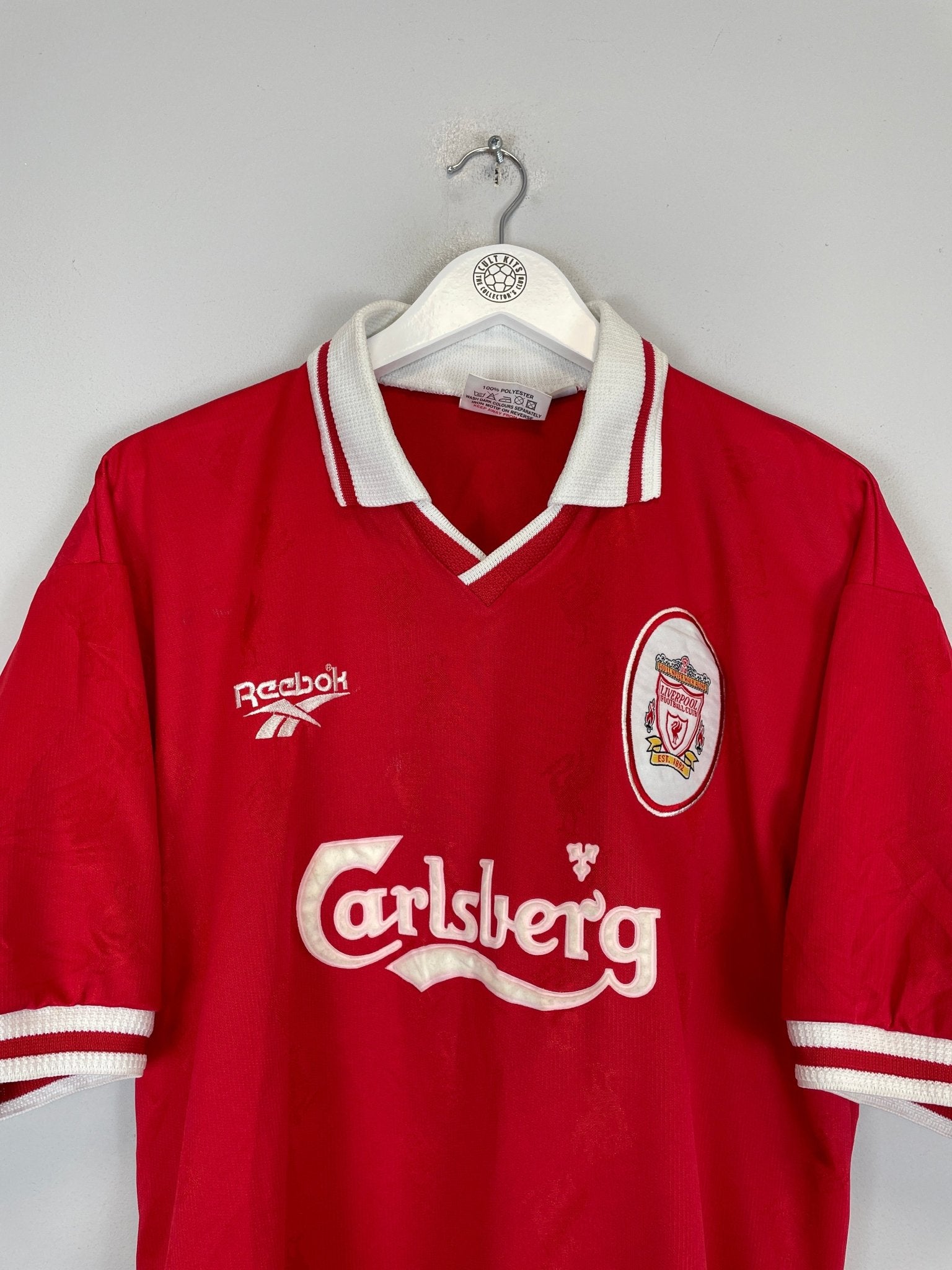Shop 1996/98 LIVERPOOL REDKNAPP #11 HOME SHIRT (L) REEBOK, classic football shirts, vintage football shirts & retro soccer jerseys at Cult Kits