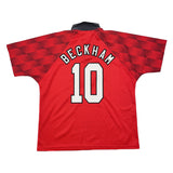 Buy 1996/98 Manchester United Beckham 10 Home Shirt (L) Umbro ~ Free worldwide shipping available ~ Authentic Vintage Football Shirts from Cult Kits