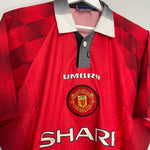 Shop 1996/98 MANCHESTER UNITED BECKHAM #10 HOME SHIRT (L) UMBRO, classic football shirts, vintage football shirts & retro soccer jerseys at Cult Kits