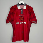 Shop 1996/98 MANCHESTER UNITED BECKHAM #10 HOME SHIRT (L) UMBRO, classic football shirts, vintage football shirts & retro soccer jerseys at Cult Kits