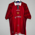 Shop 1996/98 MANCHESTER UNITED BECKHAM #10 HOME SHIRT (XXL) UMBRO, classic football shirts, vintage football shirts & retro soccer jerseys at Cult Kits