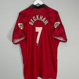 Shop 1996/98 MANCHESTER UNITED BECKHAM #7 HOME SHIRT (XL) UMBRO, classic football shirts, vintage football shirts & retro soccer jerseys at Cult Kits