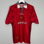 Shop 1996/98 MANCHESTER UNITED CANTONA #7 HOME SHIRT (L) UMBRO, classic football shirts, vintage football shirts & retro soccer jerseys at Cult Kits