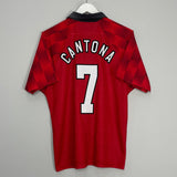 Shop 1996/98 MANCHESTER UNITED CANTONA #7 HOME SHIRT (M) UMBRO, classic football shirts, vintage football shirts & retro soccer jerseys at Cult Kits
