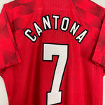 Shop 1996/98 MANCHESTER UNITED CANTONA #7 HOME SHIRT (M) UMBRO, classic football shirts, vintage football shirts & retro soccer jerseys at Cult Kits