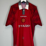 Shop 1996/98 MANCHESTER UNITED CANTONA #7 HOME SHIRT (XL) UMBRO, classic football shirts, vintage football shirts & retro soccer jerseys at Cult Kits