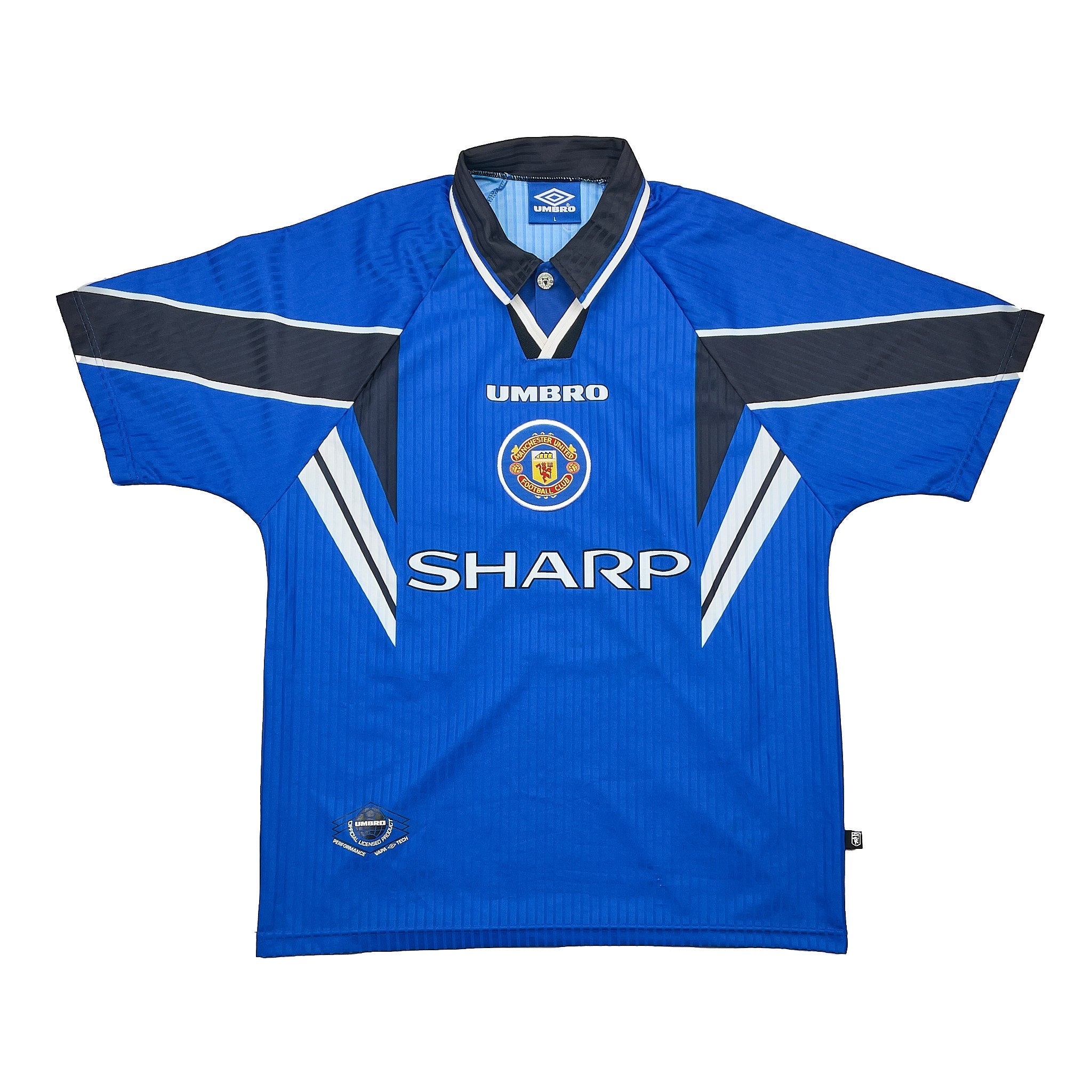 Buy 1996/98 Manchester United Cantona 7 Third Shirt (L) Umbro ~ Free worldwide shipping available ~ Authentic Vintage Football Shirts from Cult Kits
