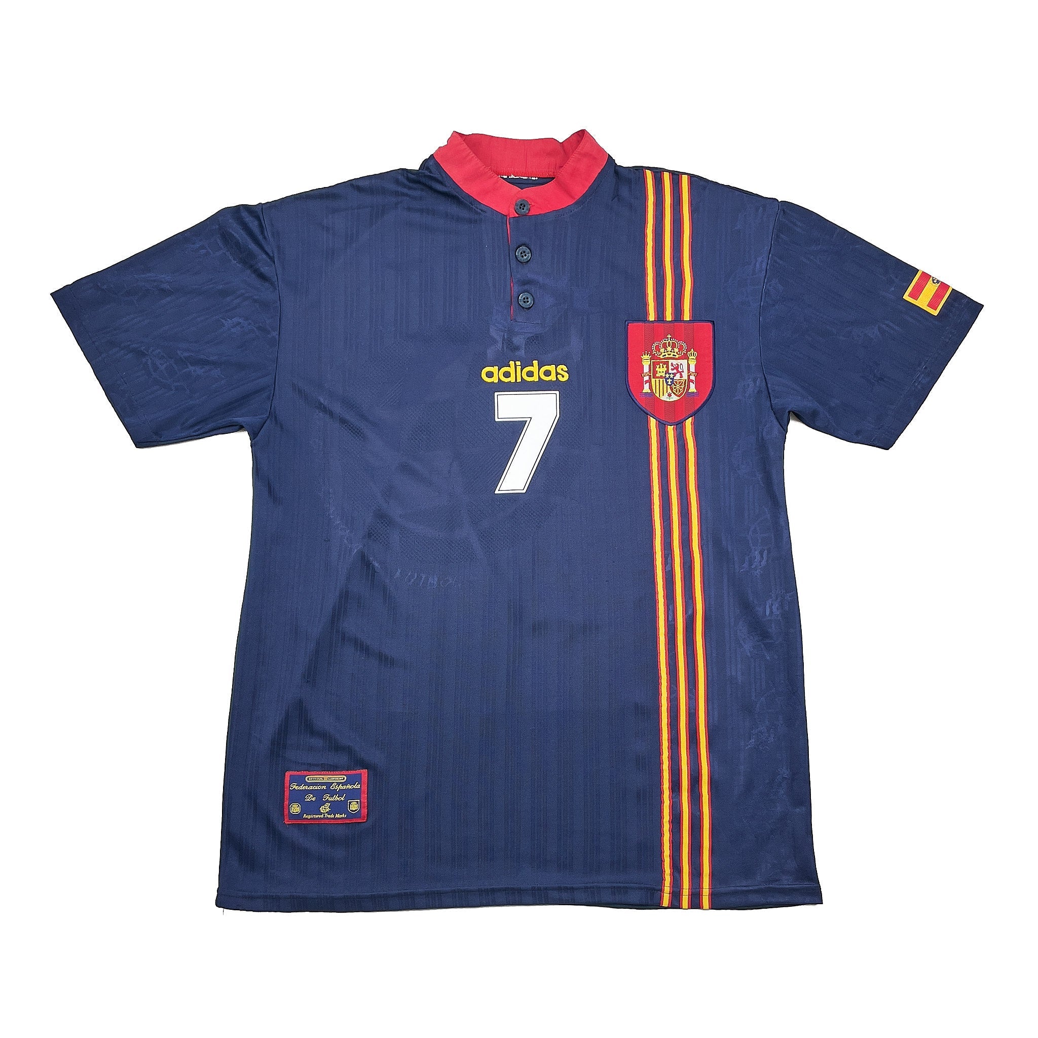 adidas GUARDIOLA 7番 ユニフォーム　スペイン　サッカー 1996/98 Spain Guardiola #7 Away Shirt (M) Adidas – Cult Kits