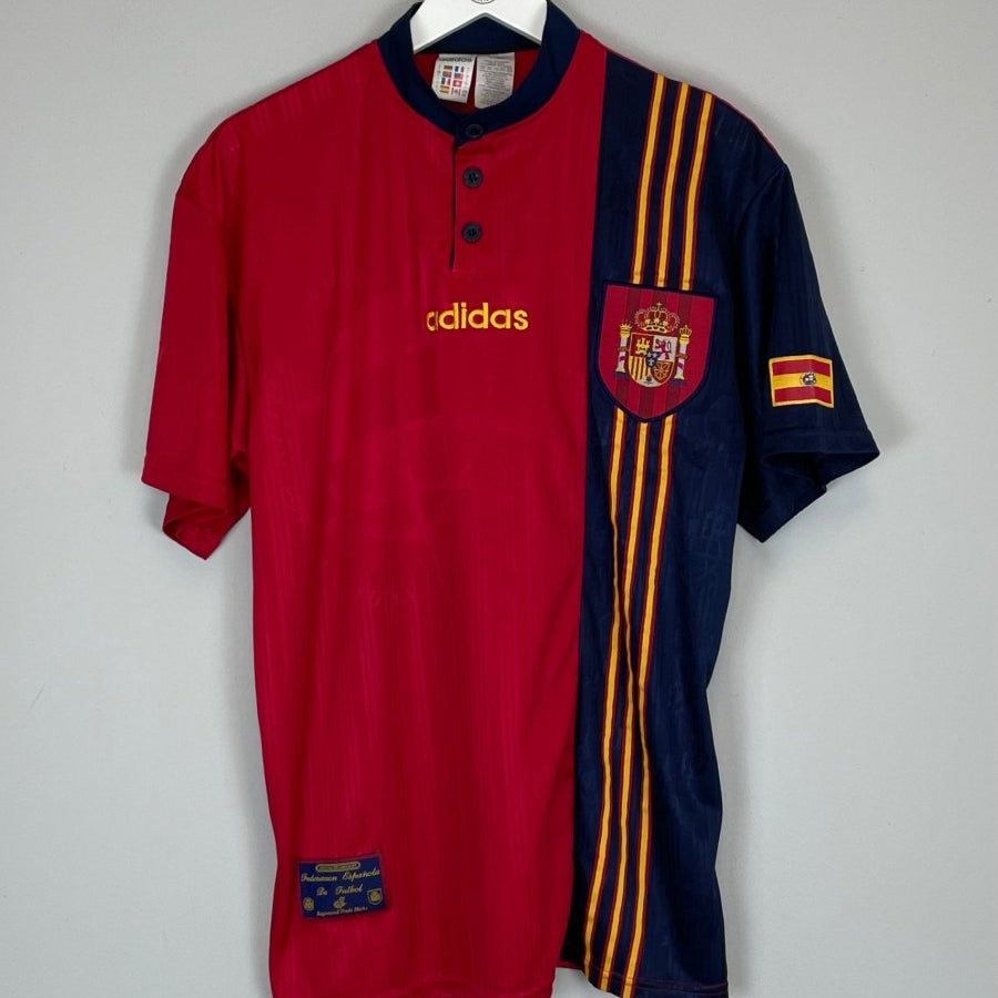 1996/98 SPAIN HOME SHIRT (L) ADIDAS - Cult Kits - Large - Buy Vintage Football Shirts, Authentic Retro Football Shirts For Sale, Classic Football Shirts & Soccer Jersey