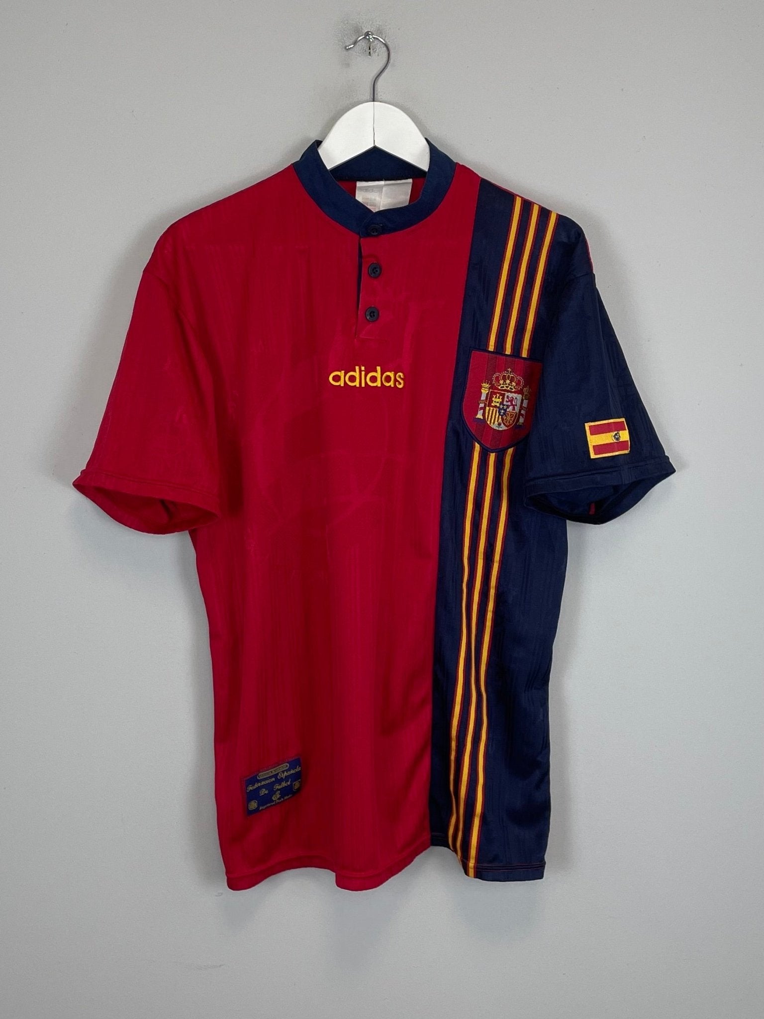 Shop 1996/98 SPAIN HOME SHIRT (L) ADIDAS, classic football shirts, vintage football shirts & retro soccer jerseys at Cult Kits