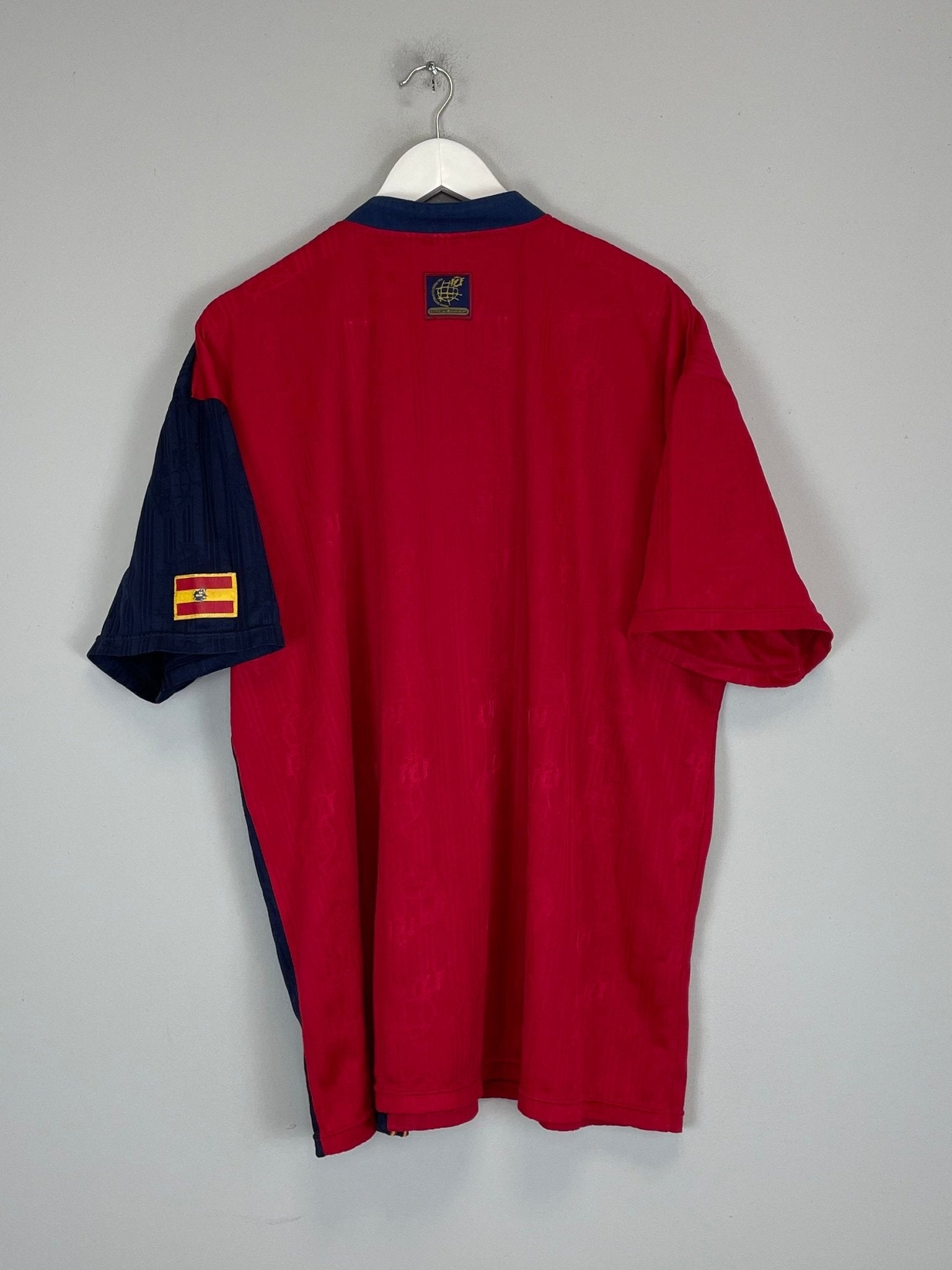 Shop 1996/98 SPAIN HOME SHIRT (XL) ADIDAS, classic football shirts, vintage football shirts & retro soccer jerseys at Cult Kits