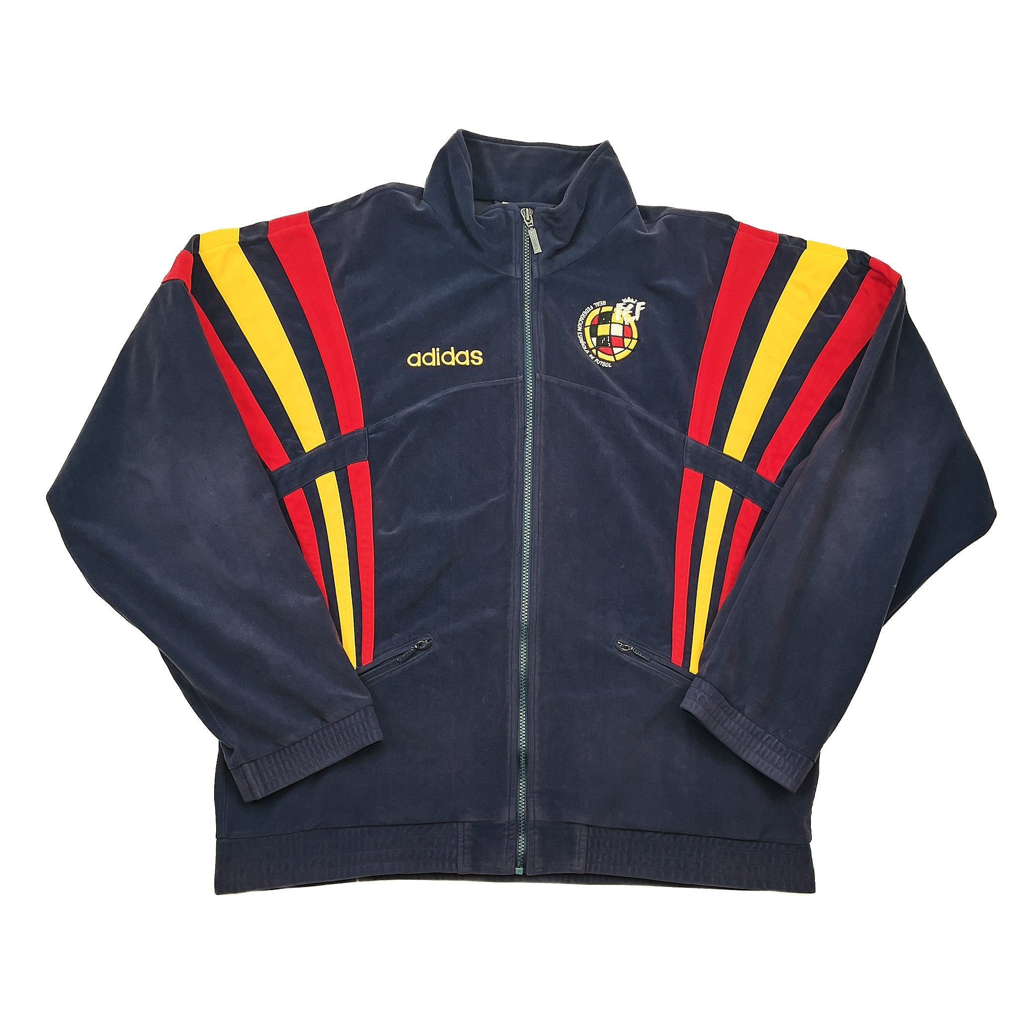 Buy 1996/98 Spain Track Jacket (L) Adidas ~ Free worldwide shipping ~ Authentic Vintage Football Shirts from Cult Kits
