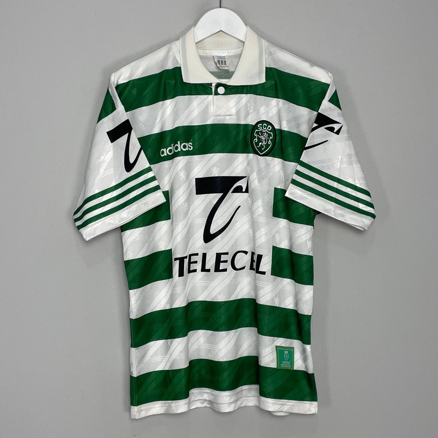 Shop 1996/98 SPORTING LISBON HOME SHIRT (M) ADIDAS, classic football shirts, vintage football shirts & retro soccer jerseys at Cult Kits