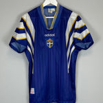 Shop 1996/98 SWEDEN AWAY SHIRT (L) ADIDAS, classic football shirts, vintage football shirts & retro soccer jerseys at Cult Kits