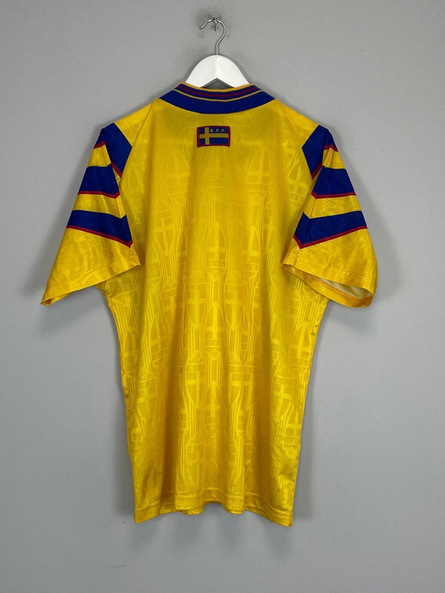 Shop 1996/98 SWEDEN HOME SHIRT (L) ADIDAS, classic football shirts, vintage football shirts & retro soccer jerseys at Cult Kits