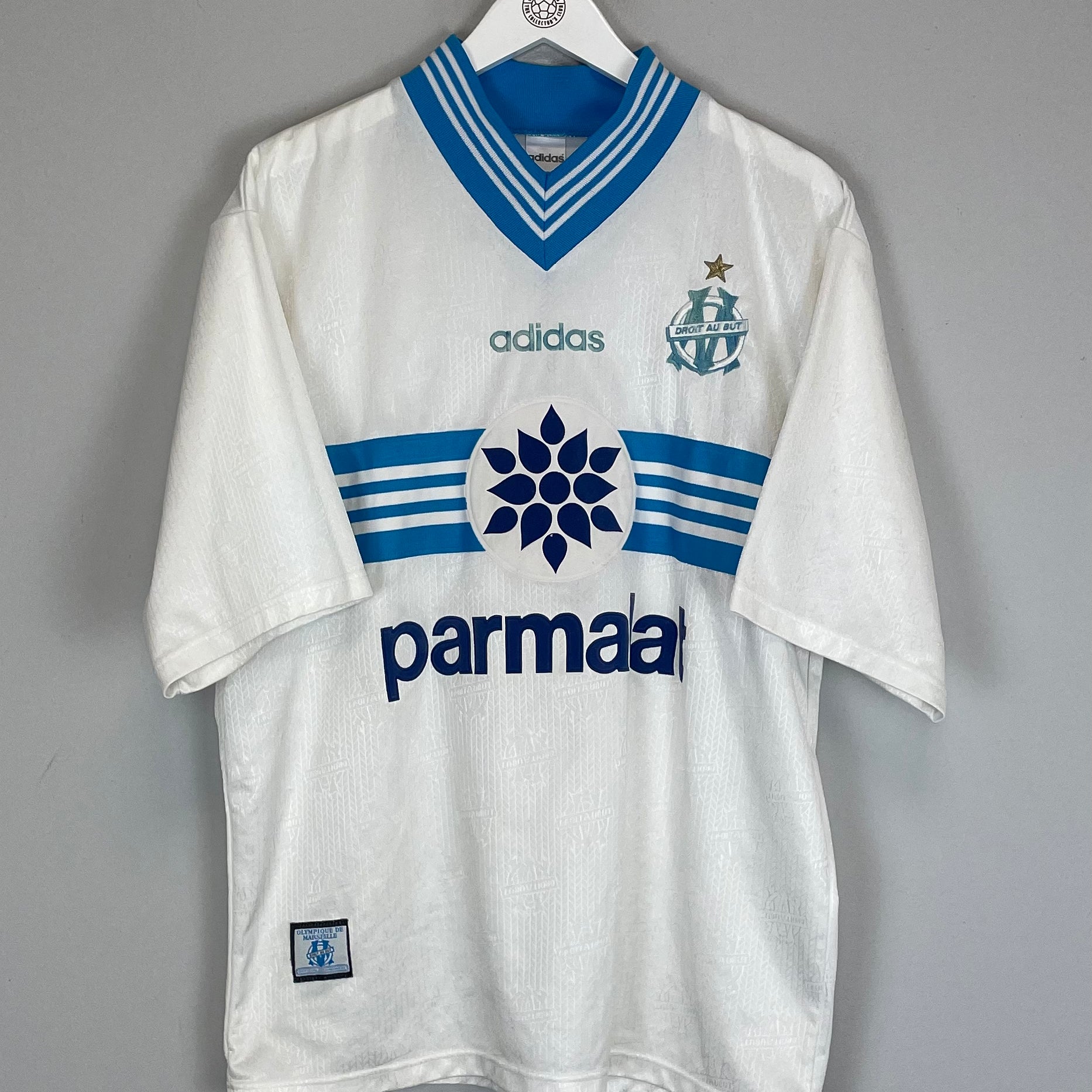 Shop 1996/97 MARSEILLE HOME SHIRT (L) ADIDAS, classic football shirts, vintage football shirts & retro soccer jerseys at Cult Kits