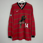 Shop 1997 DALLAS BURN ALVAREZ #14 L/S HOME SHIRT (XL) NIKE, classic football shirts, vintage football shirts & retro soccer jerseys at Cult Kits