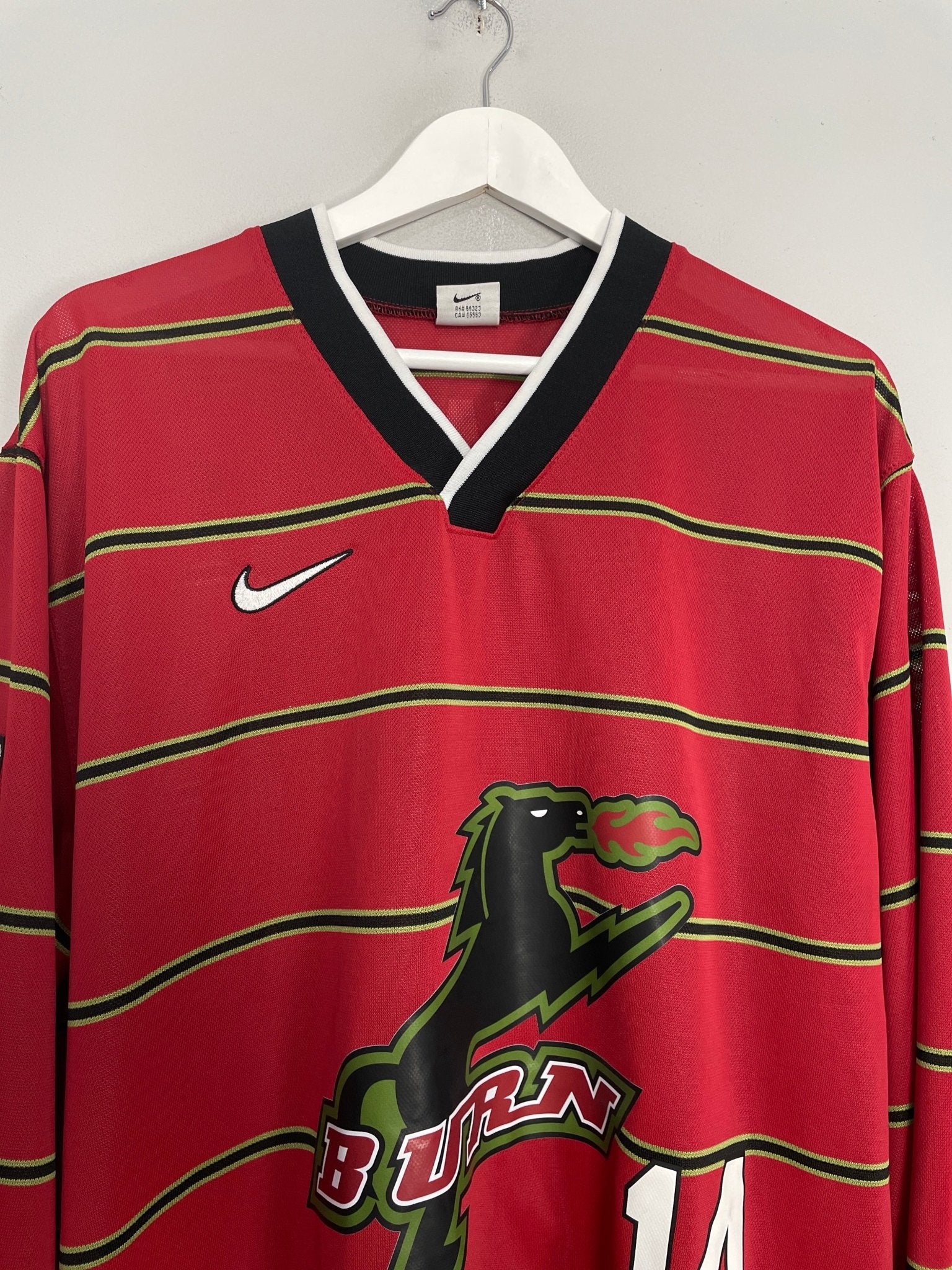 Shop 1997 DALLAS BURN ALVAREZ #14 L/S HOME SHIRT (XL) NIKE, classic football shirts, vintage football shirts & retro soccer jerseys at Cult Kits