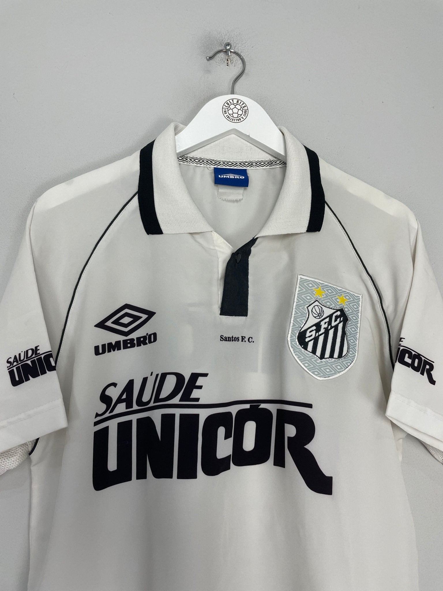 Shop 1997 SANTOS HOME SHIRT (M) UMBRO, classic football shirts, vintage football shirts & retro soccer jerseys at Cult Kits