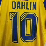 Shop 1997 SWEDEN DAHLIN #10 HOME SHIRT (M) ADIDAS, classic football shirts, vintage football shirts & retro soccer jerseys at Cult Kits