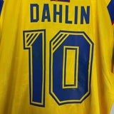 Shop 1997 SWEDEN DAHLIN #10 HOME SHIRT (M) ADIDAS, classic football shirts, vintage football shirts & retro soccer jerseys at Cult Kits